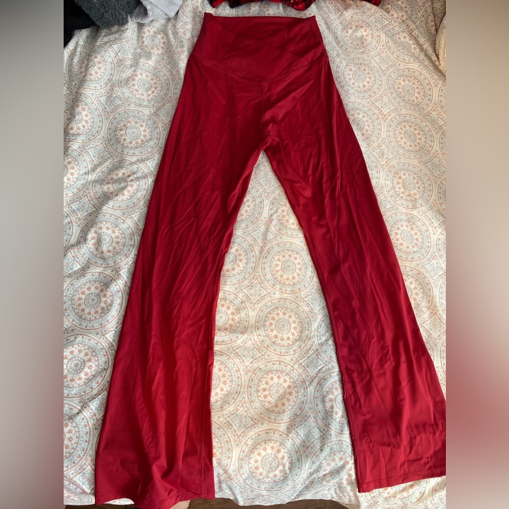 Red Cross over flare pants